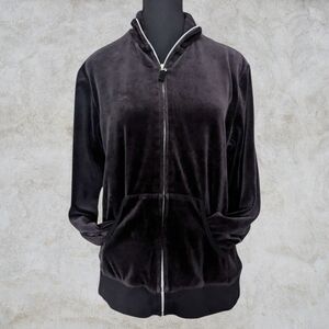 Northern Reflections Velour Zip Track Jacket L Y2K Mcbling